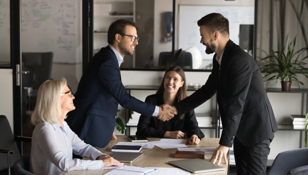 Stock image of a sales agreement