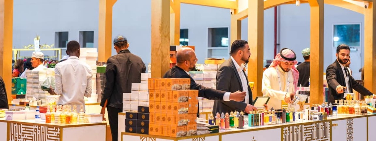 Perfume salespeople at The Autumn Fair