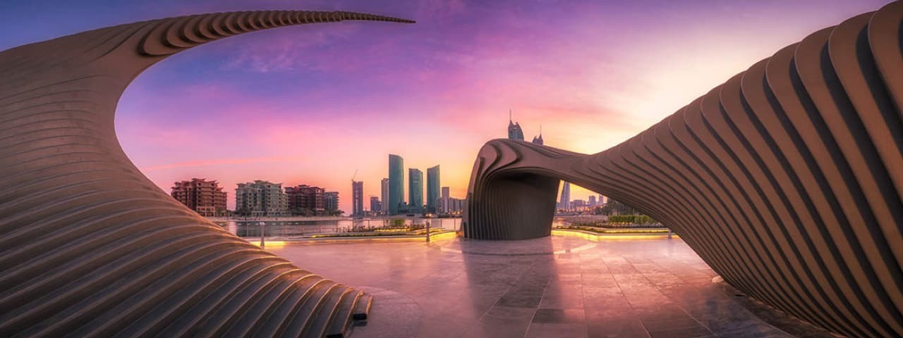 A stunning view of Bahrain's most iconic landmark building.