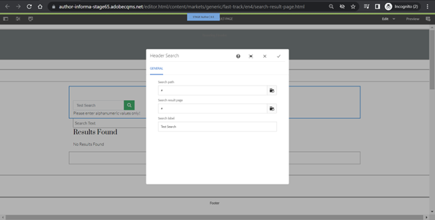 Secure Search Functionality Header Search Component